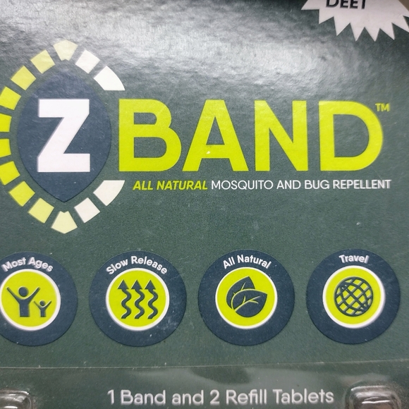 Z band Wrist/Ankle Band Mosquito & Bug RepellantTwo Refill Tablets NO Deet NEW - Picture 3 of 12